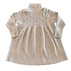 NWT‎ Free People Jaci Sweater Dress Tunic Heather Gray Mock Neck  Size Small